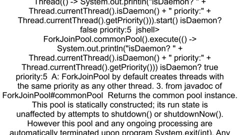 Are worker threads in ForkJoinPool are Daemon threads