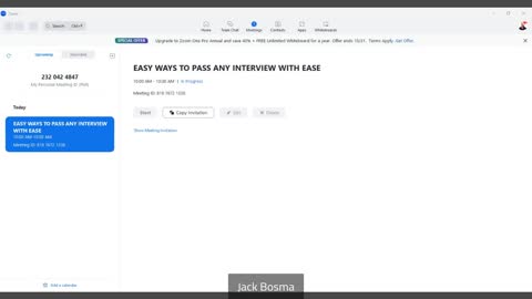 Topic: EASY WAYS TO PASS ANY INTERVIEW WITH EASE EVENT