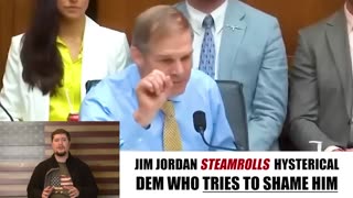 240203 Jim Jordan STEAMROLLS hysterical woke dem when she tries shaming him in congress.mp4