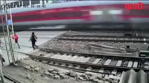 He Was lucky & escape from death by Train