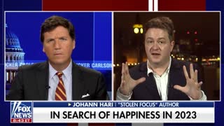 Johann Hari and Tucker Carlson explore the key to happiness.