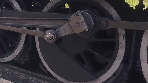 Close Up Of Steam Locomotive Wheelslip At Tweetsie Except It Never Ends
