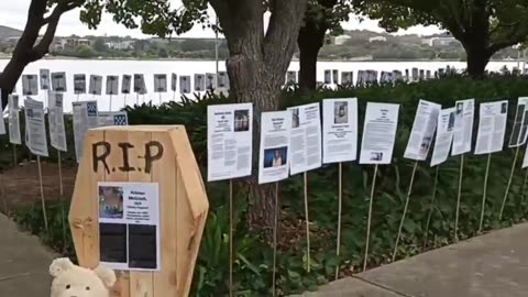 Covid vaccine death memorial in Canberra