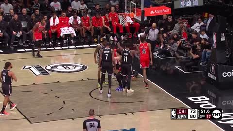 Yuta Watanabe BIG TIME block on DeMar DeRozan