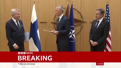 Finland joins NATO, doubling alliance’s land border with Russia