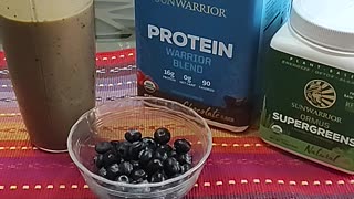 Sunwarrior vegan blueberry smoothie