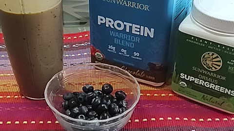 Sunwarrior vegan blueberry smoothie