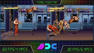 Final Fight MD 60 FPS 4 NPCs #Vs 30 FPS 6 NPCs