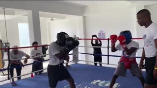 Training at the Lennox Lewis League of Champions