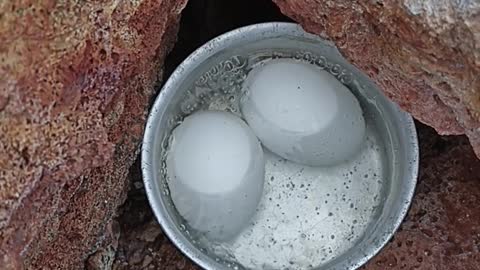 Boiling Eggs on Lava Rocks