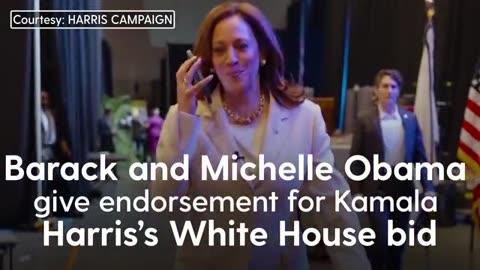 Barack and Michelle Obama give endorsement for Kamala Harris's White House bid