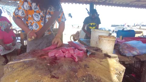 Yellow Fin Tuna Cutting Skills _ Fish Cutting Skills