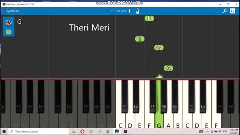 theri meti hindi song keyboard playing tutorial
