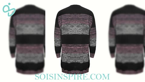 Striped Open Front Long Sleeve Cardigan with Pockets #stripedcardigan #longsleevecardigan #ootd