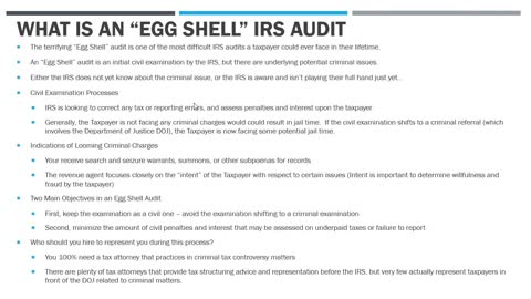 What is an IRS "Egg Shell" Audit?