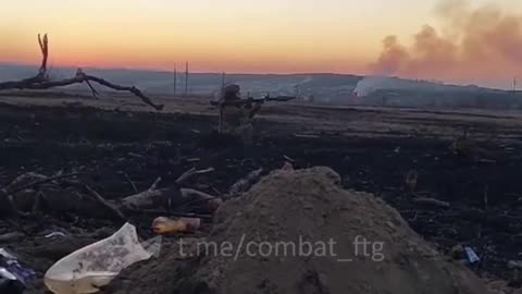 Ukrainian soldier firing and hitting something with an rpg it’s not quite clear what