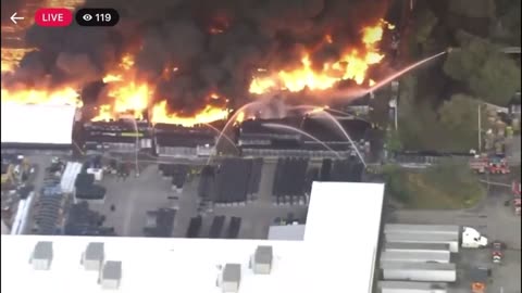 Massive 5-acre fire has broken out in a warehouse