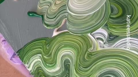 green -- _katieesstudio_-__swirl _abstractart _painting