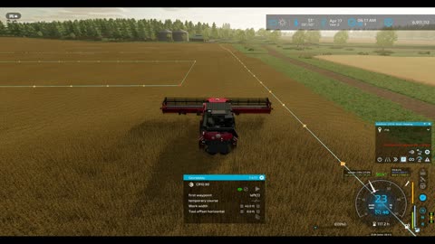 Harvesting a field with 2 combines 1 of 4