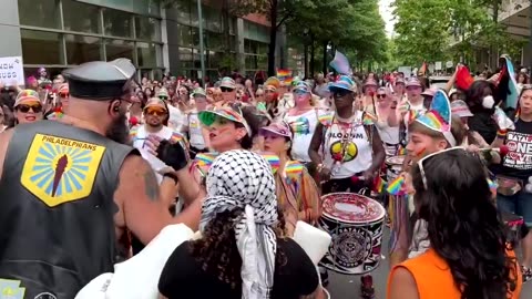 Free Palestine protesters just blocked the Philly Pride Parade. The Democrat