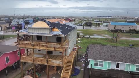 Condos are destroyed on Surfside Beach after Hurricane Beryl