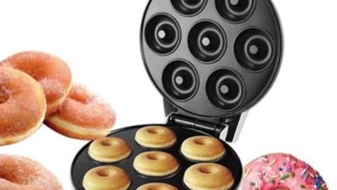 Electric Donut Maker Automatic Heating Egg Cake Bread Baking Machine 1200W High Power