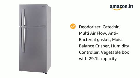 LG 260L 3 Star Smart Inverter Frost-Free Double Door Refrigerator (GL-S292RDSX, Dazzle Steel,