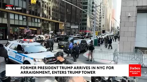 BREAKING NEWS- Former President Donald Trump Arrives In NYC For Arraignment, Enters Trump Tower