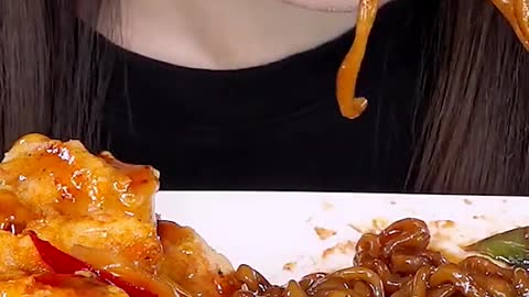 Black Bean Noodles, Spicy Tangsuyuk #zoeyasmr #zoeymukbang #bigbites #mukbang #asmr #food #먹방 #틱톡푸드