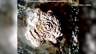 Satellite images show Tonga eruption