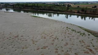 Drone shows Italy's drought-hit longest river
