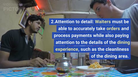Duty and responsibility of a waiter