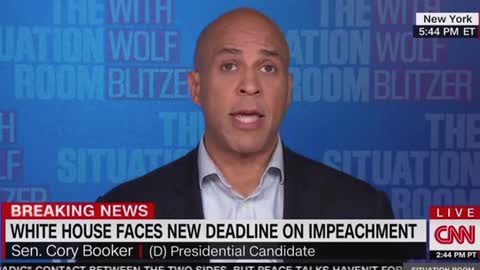 Booker Says Impeachment Inquiry 'Is a Moment of Patriotism, Not Politics’