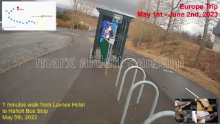 May 5th, 2023 Walking from Hotel Laxnes to Haholt bus stop