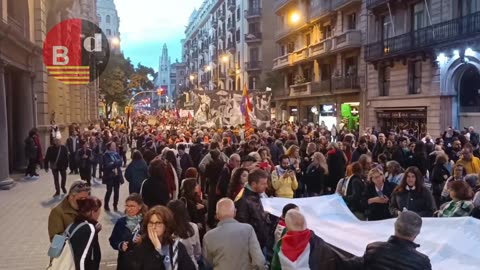 Nueva manifestación en Barcelona contra el genocidio en Palestina