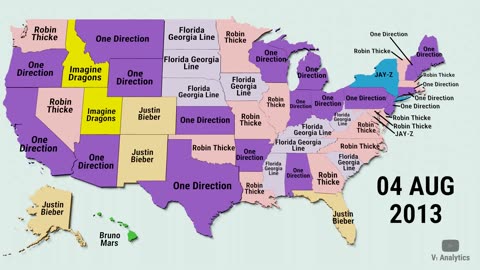 Top Trending Artists in Every US State Between 2010 and 2020