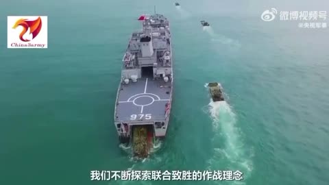 The Chinese Marine Corps conducted an amphibious landing exercise