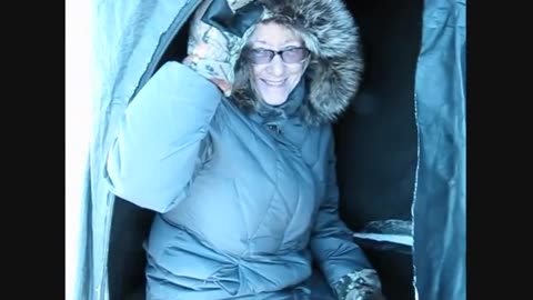 Ice Fishing on Sylvan Lake , Alberta. Canada