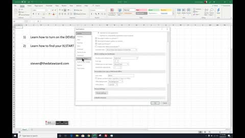 DEVELOPER Tab and XLSTART Path