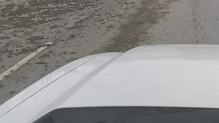 Truck Spills Concrete Down an Entire Lane