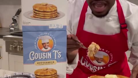 Terrence K. Williams 'Cousin T's Gourmet Pancakes' (his answer to Aunt Jemima being canceled)