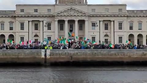 Chants of get them out as thousands of Irish protest mass invasion