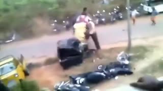 Angry Out of Control Elephant Smashes Everything