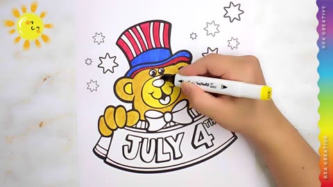 Teddy Bear 4th of july - How To Color Teddy Bear - @KeaCreative2 - FREE images HD Download👇