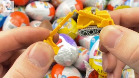 NEW!!! 100 Yummy Kinder Joy Surprise Egg Toys Opening A Lot Of Kinder Joy Chocolate ASMR
