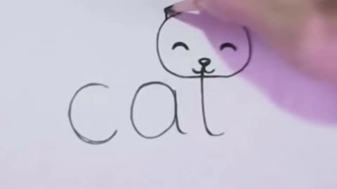Very Easy! How to turn Words Cat Into a Cartoon Cat-2021