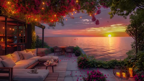 Sunset Jazz 🌺 Cozy Relaxing Seaside Beach Meditation Spa Ambience 🍃✨