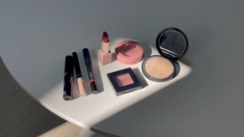 Cosmetics with pink color