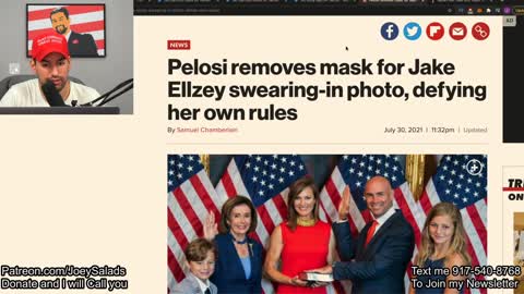 Pelosi DEFYS Her own Mask Rules!