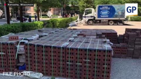 Leftists at Work: Piles of Bricks Are Popping Up All Over Kenosha, Wisconsin